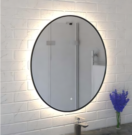 Зеркало Amica "705ск" 4000К Круг Сенсор Черный