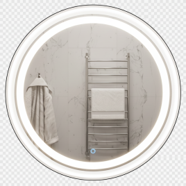 Зеркало Amica "СКАЙ" 4000К Размер 80 Круг Сенсор Белый