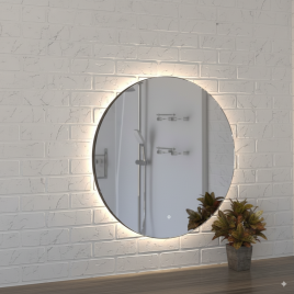 Зеркало Amica "465сд" 4000К Размер 80 Круг Сенсор Черный