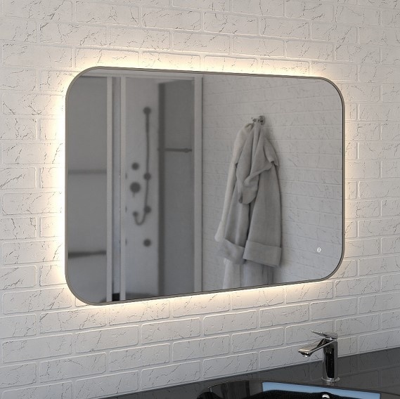 Зеркало Amica "799ску" 4000К 100*70  Эллипс Сенсор Светлое Золото фото 1