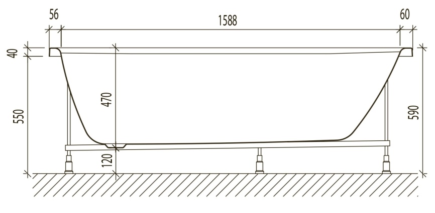 Ванна Прямая Amica "ОЛИВЕ" 170х75 Белая фото 2