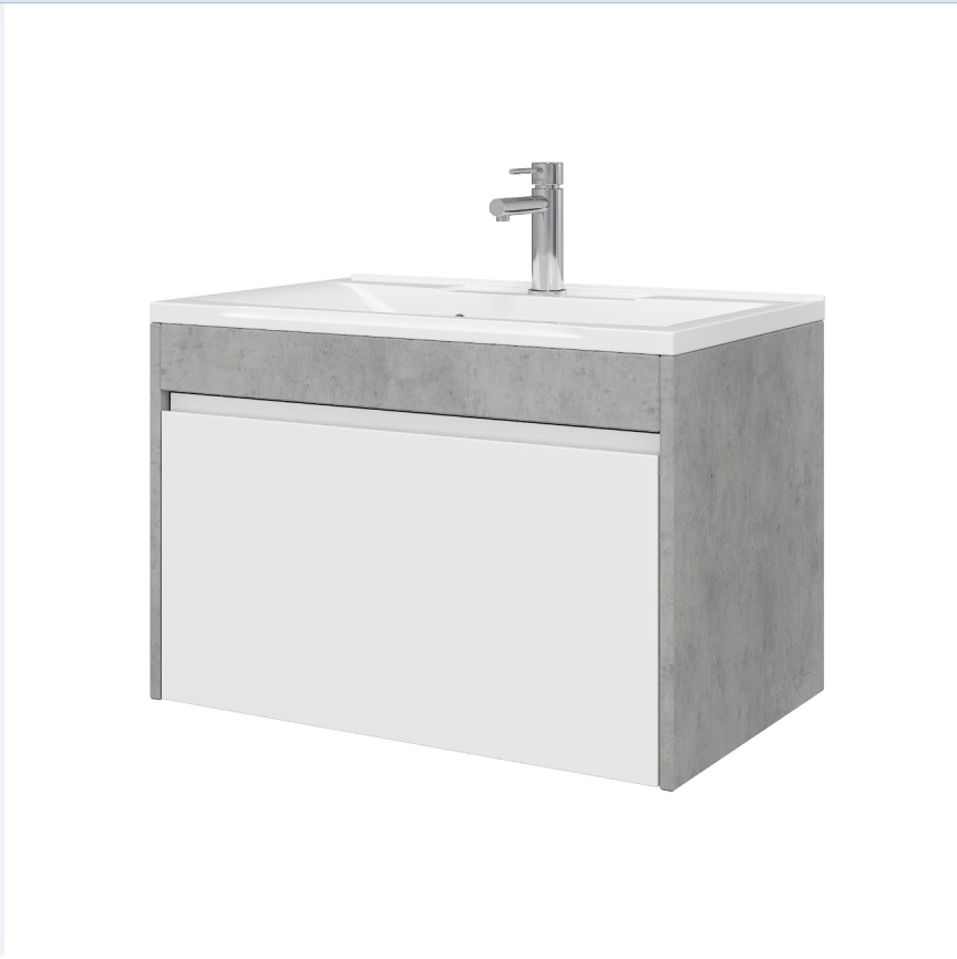 Тумба Подвесная Amica "КАПРИ" 1 Ящик Бетон фото 1