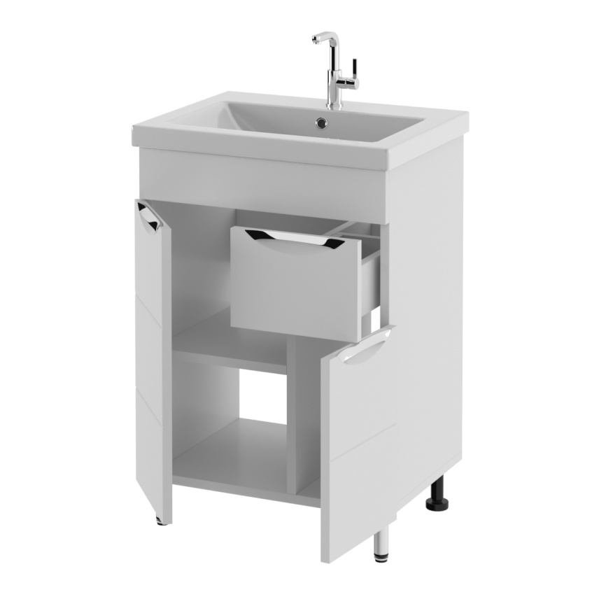 Тумба Напольная Amica "КИПР" Размер 60 2 Двери 1 Ящик Белый фото 2