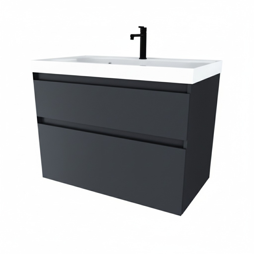 Тумба Подвесная Amica "КУБА" 2 Ящика Графит фото 1