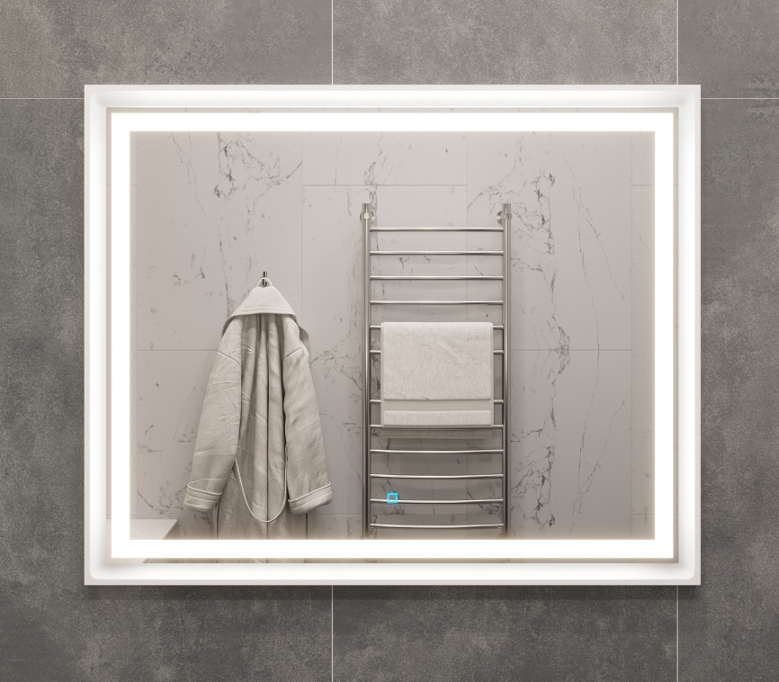 Зеркало Amica "СКАЙ" Квадрат Сенсор Белая  фото 1