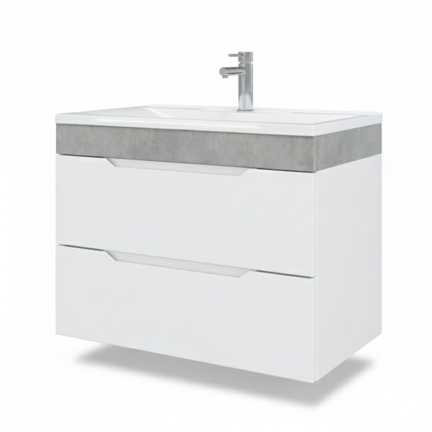 Тумба Напольная Amica "КАПРИ" Размер 80 2 Ящика Бетон фото 1