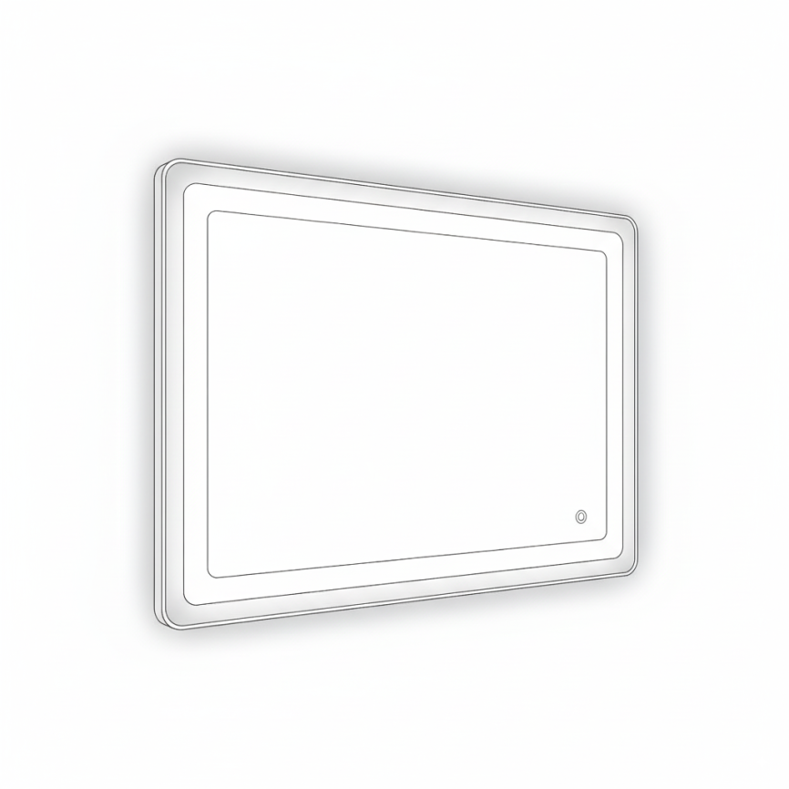 Зеркало Amica "785ску" 6500К 80*60 Квадрат Сенсор Черный фото 3