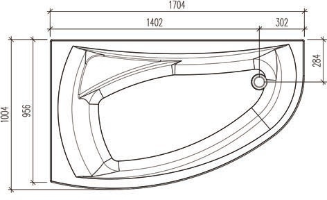 Ванна Угловая Amica "КОМО" 170х100 Левая\Правая Белая фото 5