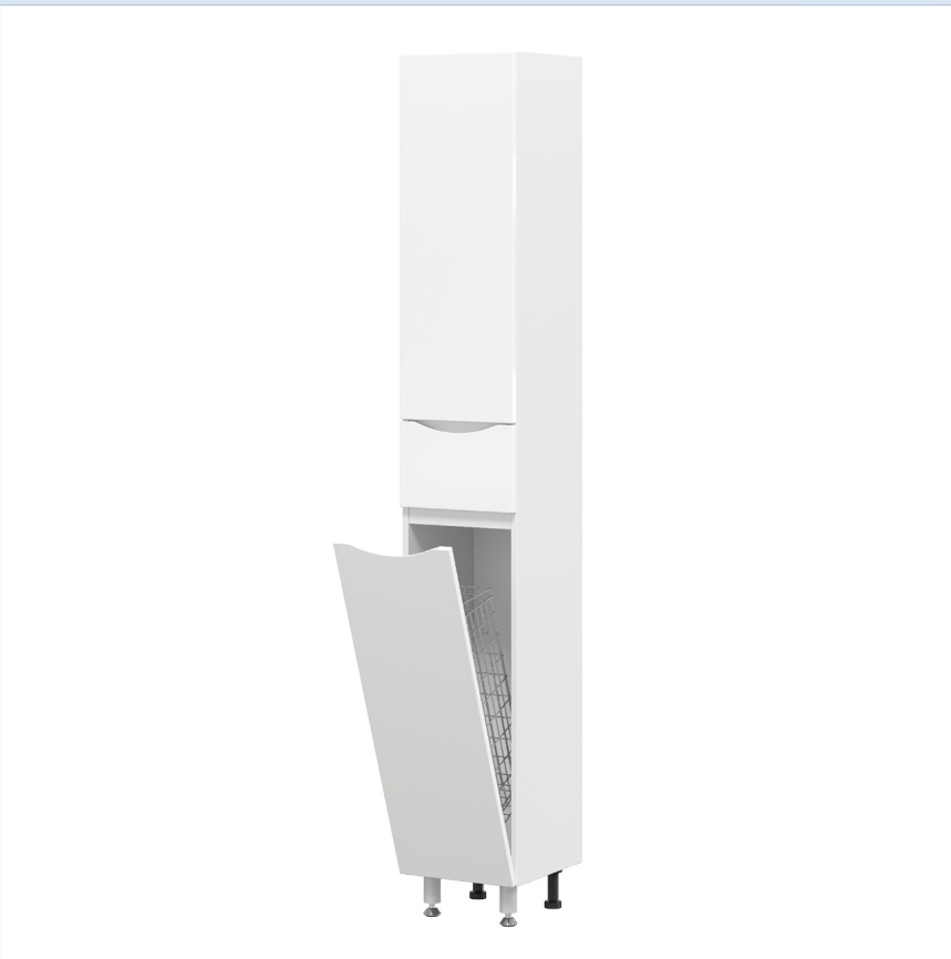 Пенал Напольный Amica "КОРСИКА" 1 Дверь (Левый, Правый) Корзина фото 2