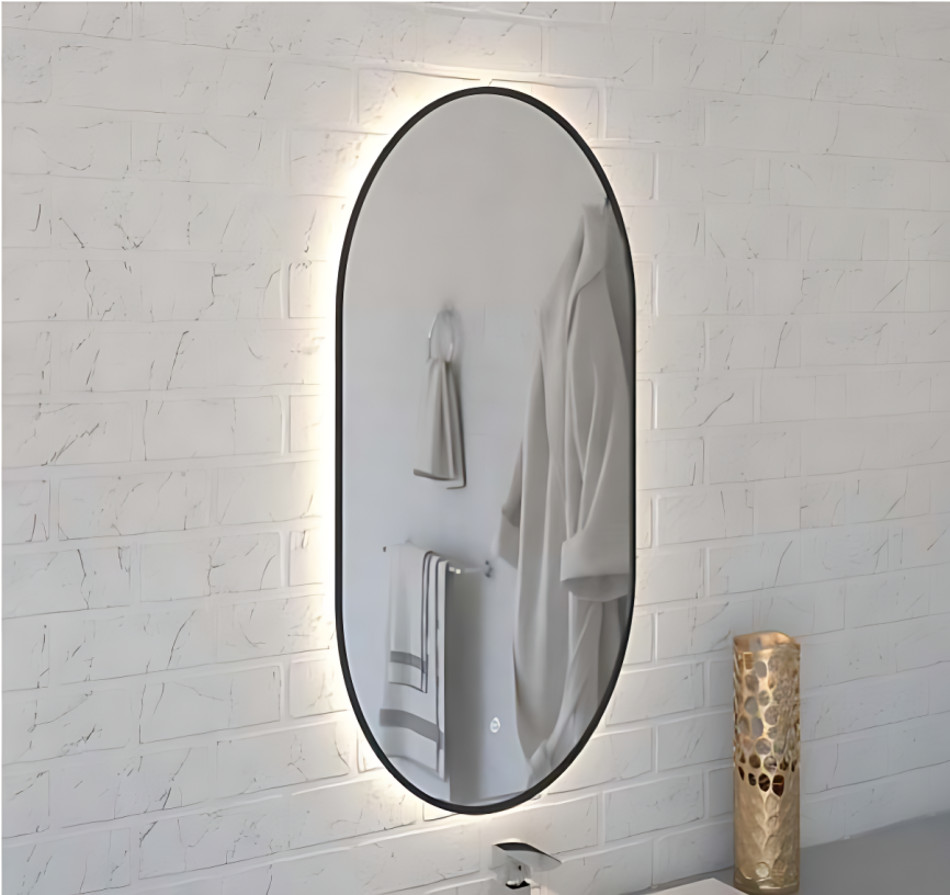 Зеркало Amica "731ск" 4000К 80*50 Овал Сенсор Белый фото 1