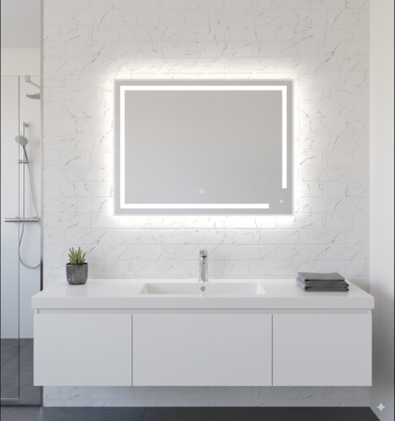 Зеркало Amica "781ску" 6500К 80*60 Квадрат Сенсор Белый фото 2