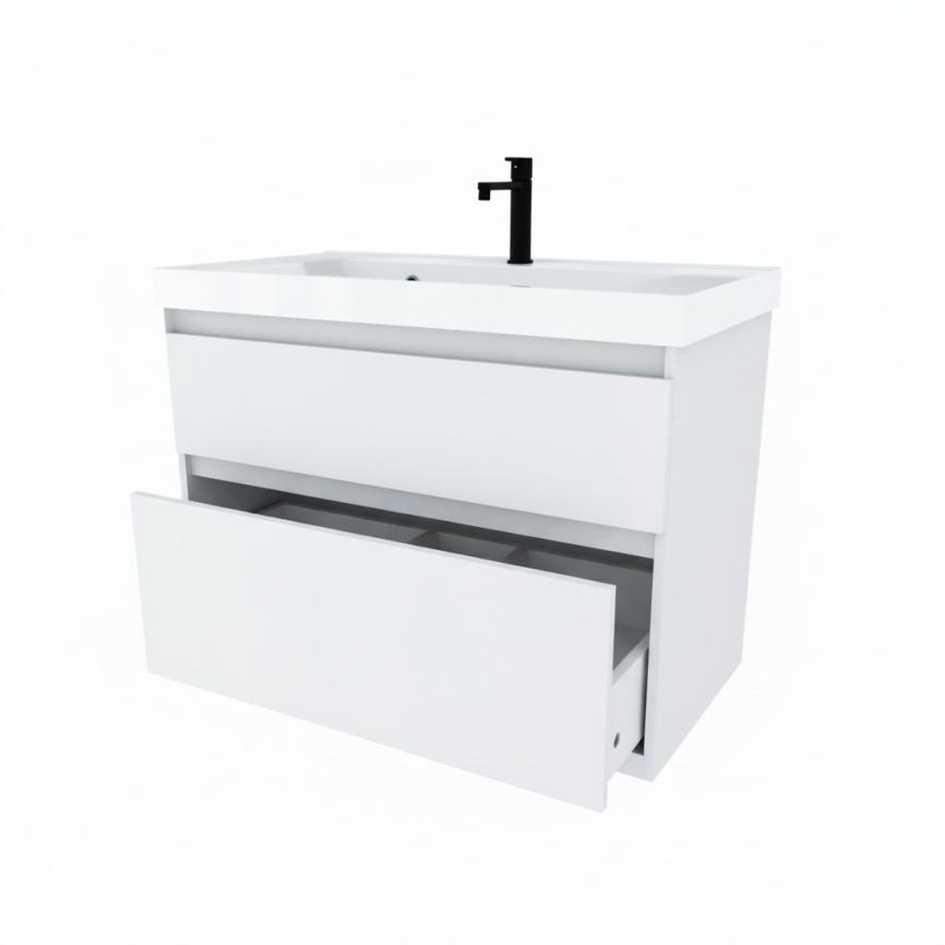 Тумба Подвесная Amica "КУБА" 2 Ящика Белый фото 3