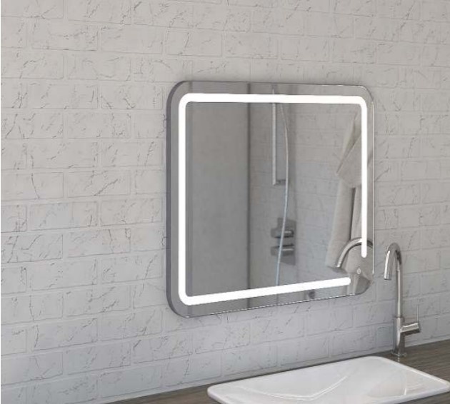 Зеркало Amica "458ску" 6500К 60*80 Овал Сенсор Сталь фото 1