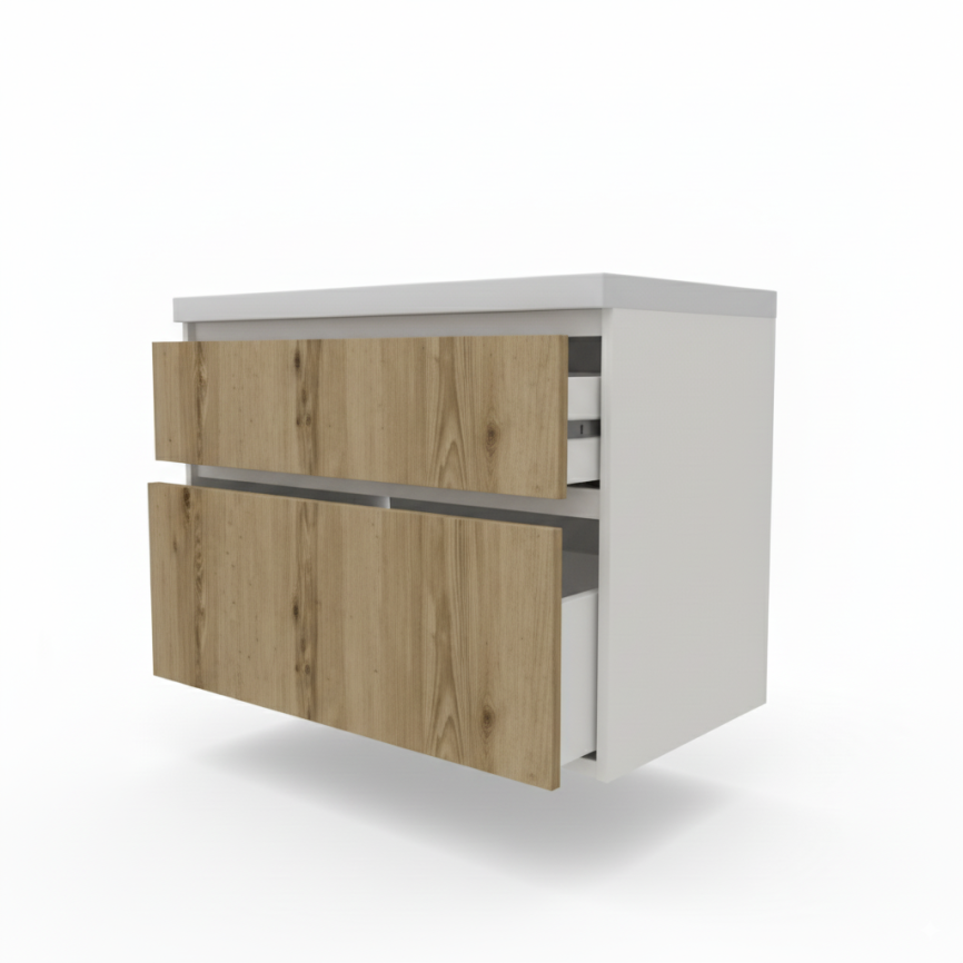 Тумба Подвесная Amica "КРИТ" 2 Ящика Дуб Эльвезия фото 2