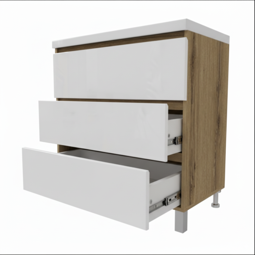 Тумба Напольная Amica "КРИТ" 2 Ящика Белый фото 1