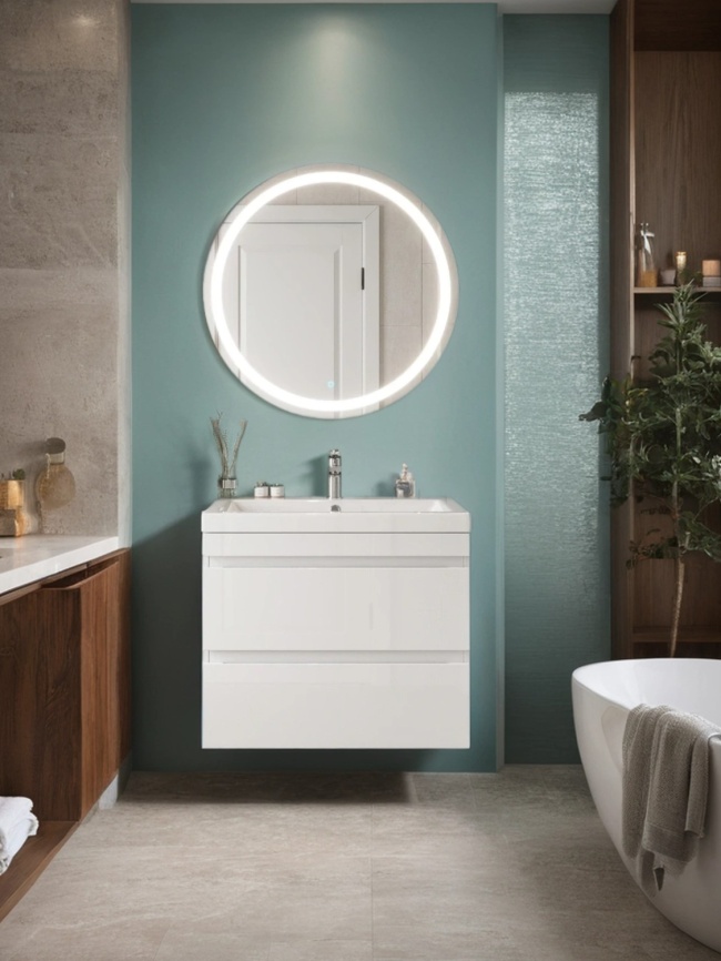 Зеркало Amica "СИЦИЛИЯ" 4000К Размер 77 Круг Сенсор фото 2